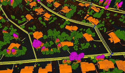 Classified lidar point cloud