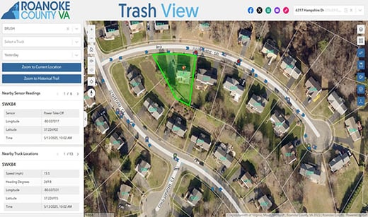 Roanoke County, VA Trash View
